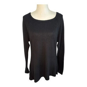 WHBM Women’s Small Black Lightweight‎ Zipper Back Oversized Sweater